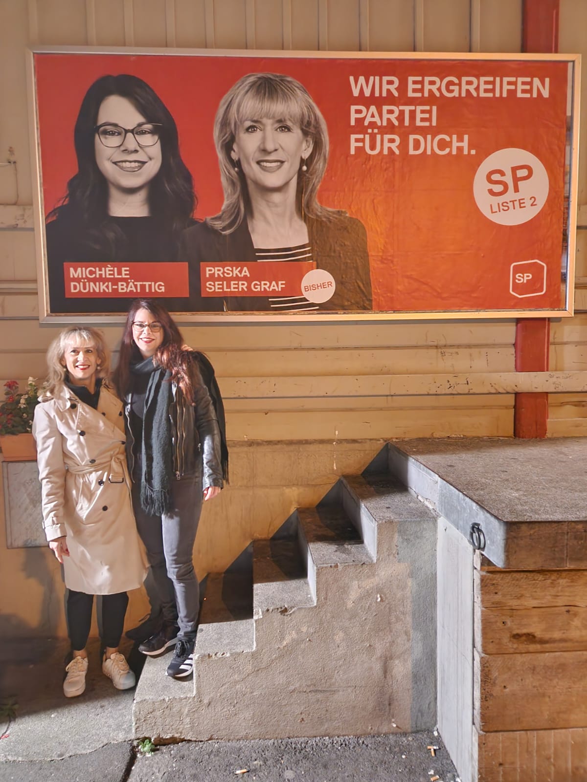 Michèle und ich im Wahlkampf